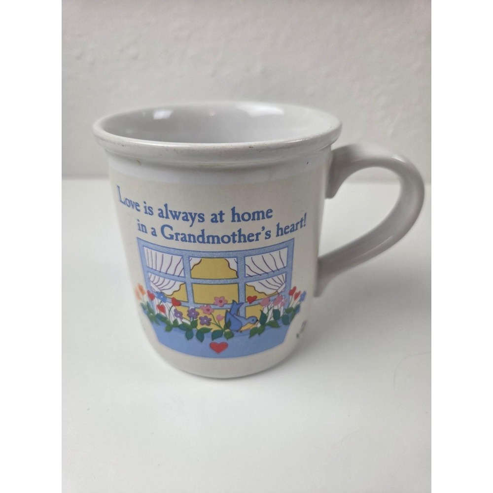 American Greetings‎ Grandmother Heart Home Coffee Mug Vintage Floral Bluebird